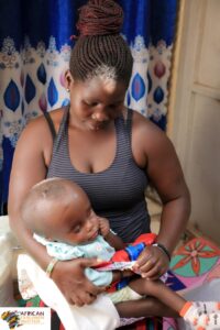 Disabled children receiving care in Uganda